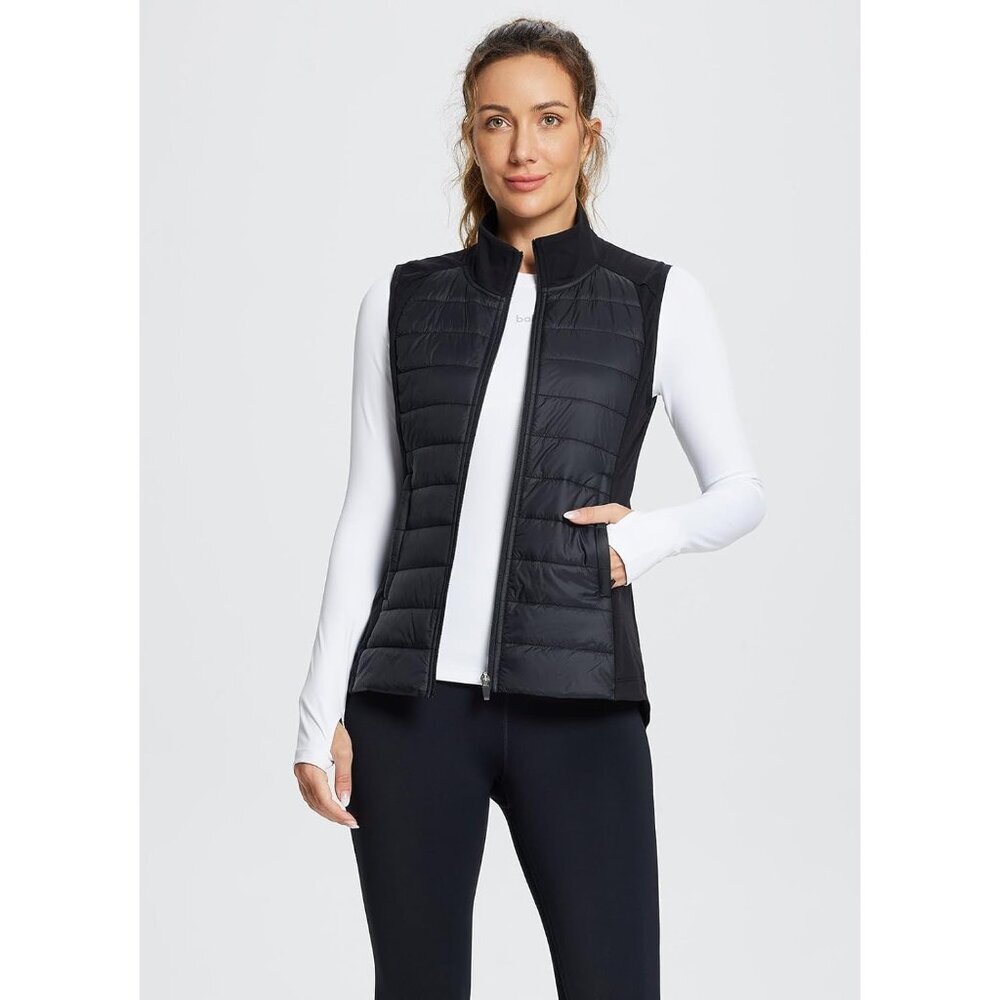 Women's Lightweight Water Resistant Puffer Vest Warm Sleeveless Jacket - Picture 3 of 7